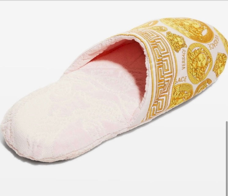 VERSACE Satin Plush Slippers *Size 6,7,8