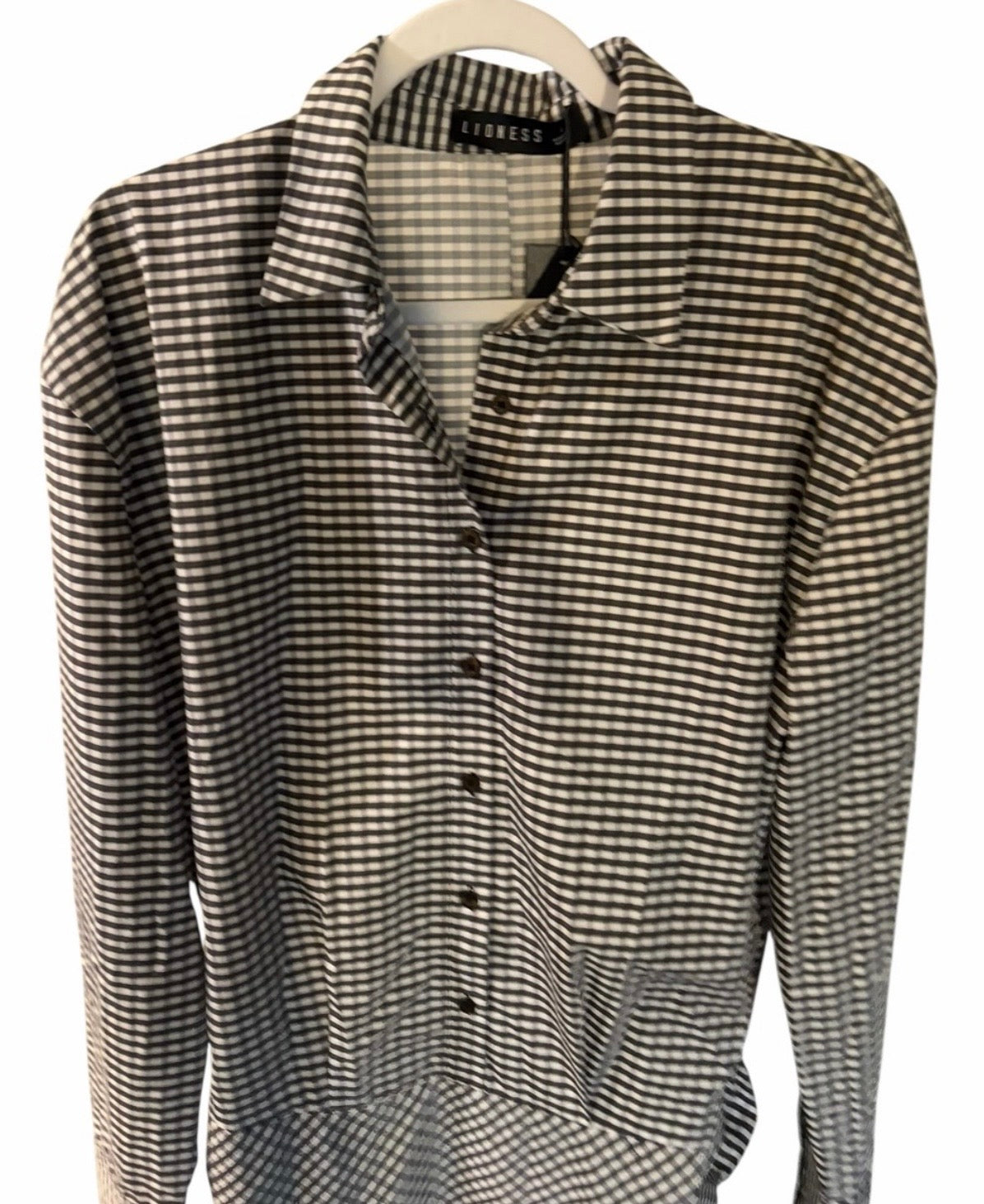 LIONESS Mini Checked Slouch Dress Size L