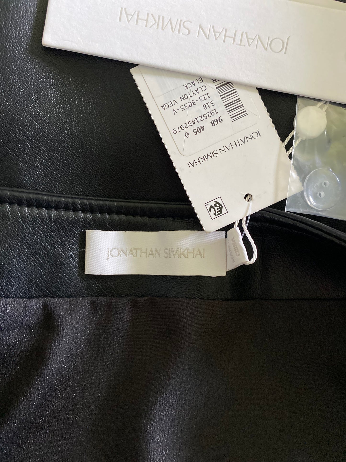 JONATHON SIMKAI The Clayton Vegan Leather Mini Skirt *Size L