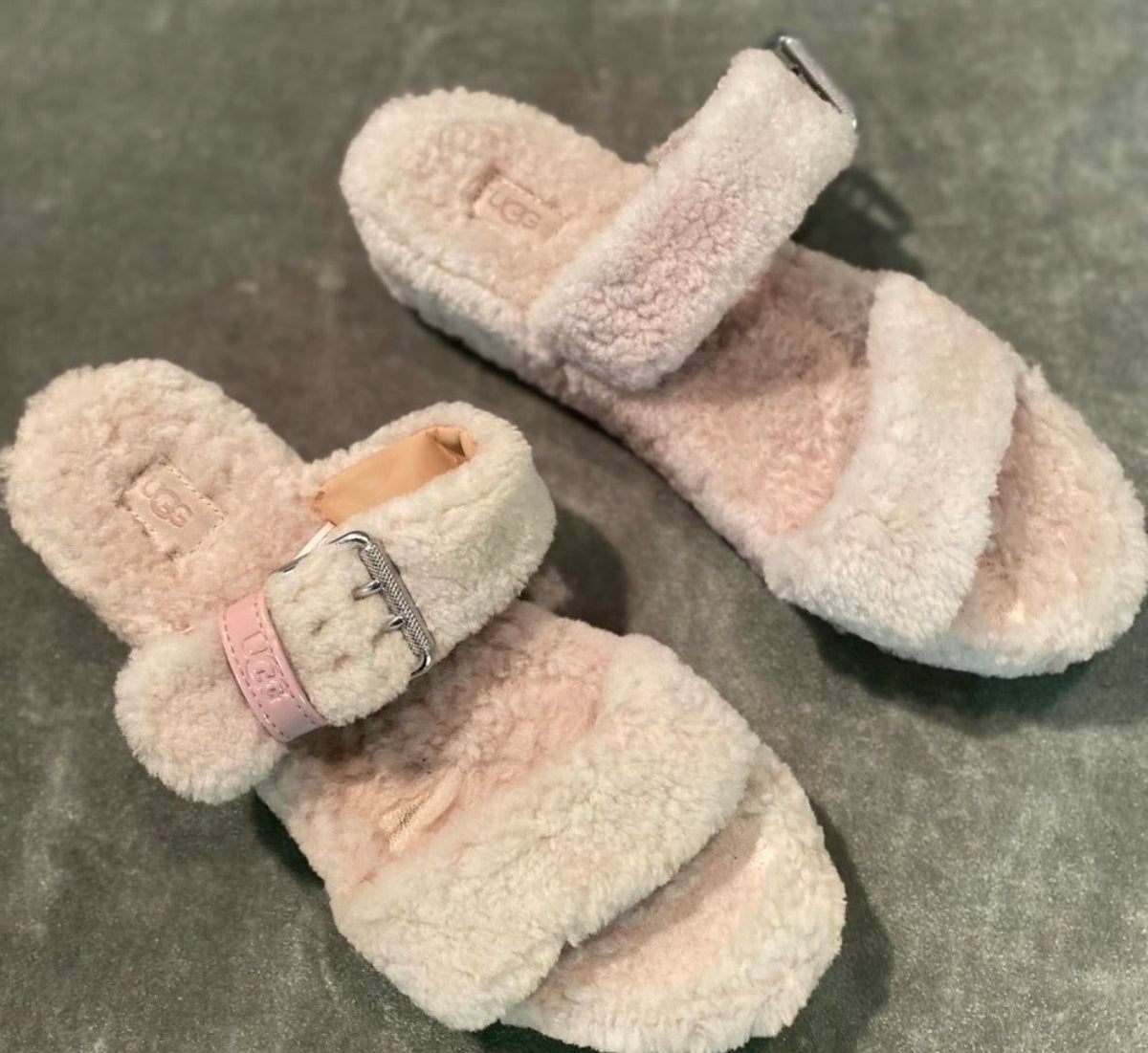 UGG Fluffy Punk Ombré Sandals Size 11