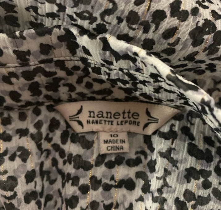 NANETTE LEPORE The Sheer Print Shirt Dress *Size 10