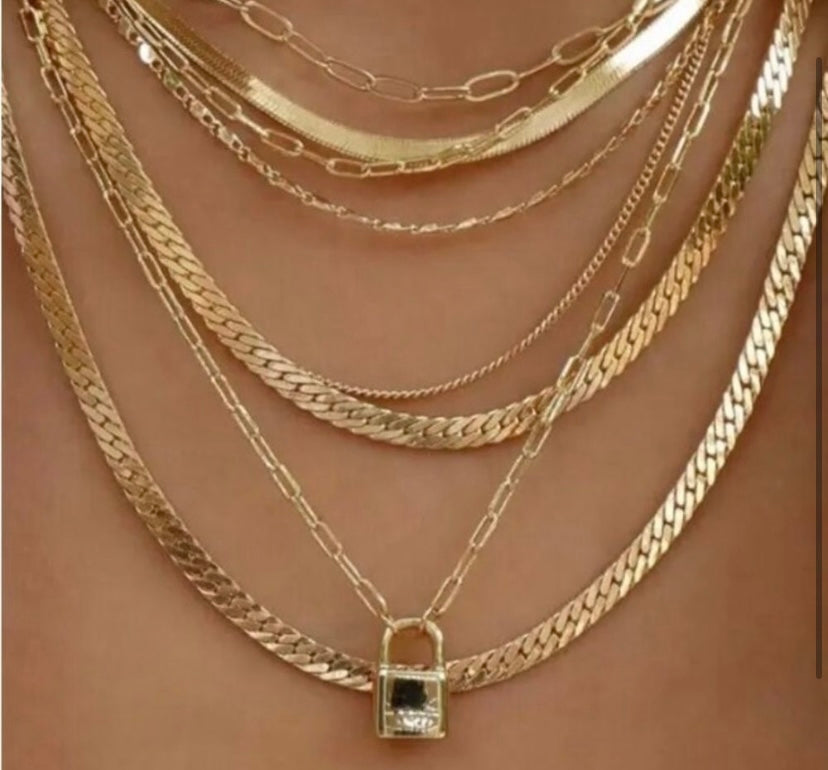 LUXIE Multi Chain Gold Chocker Necklace