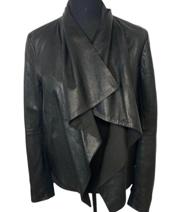 THEORY Leather Crop Jacket *Size M