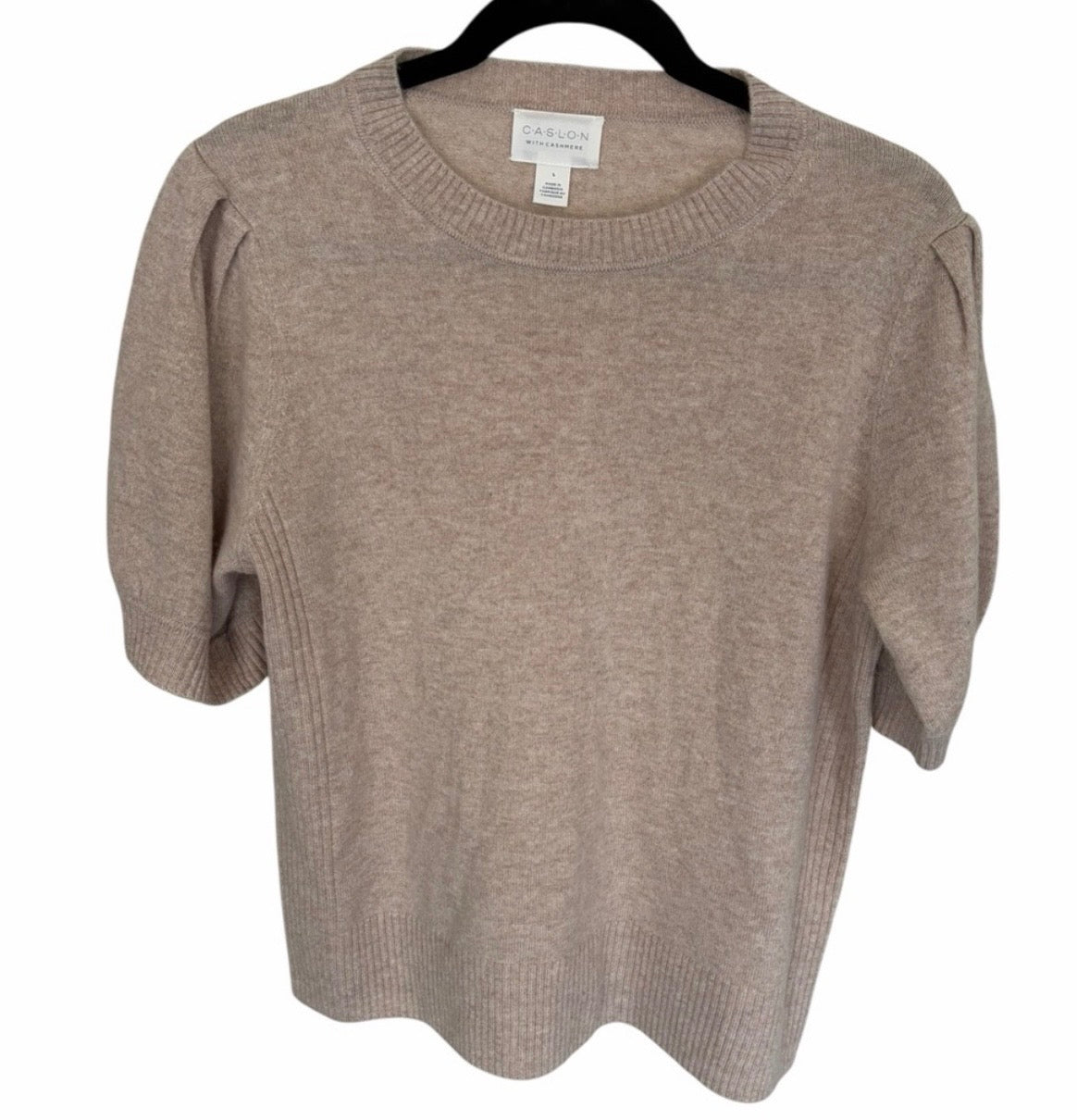 CASLON Cashmere Blend Short Sleeve Sweater Size L