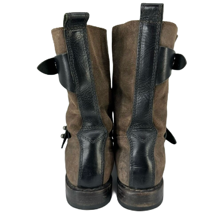 RAG & BONE Distressed Wax Calf Skin Biker Boots *Size 38/8