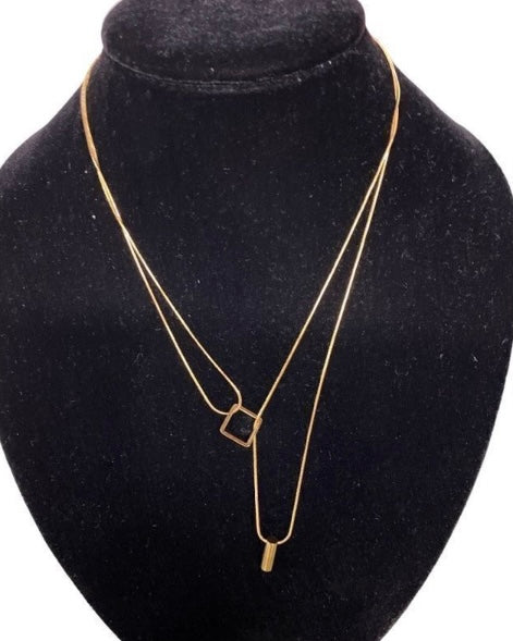 STAOYA Two Pendant Gold Necklace