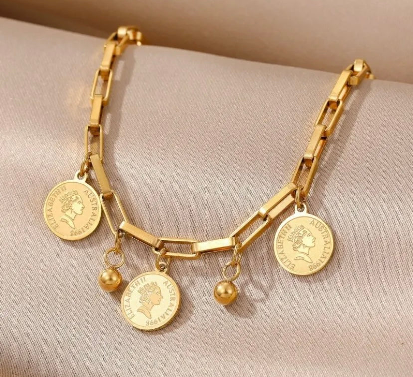 Boutique Coin Charm Bracelet