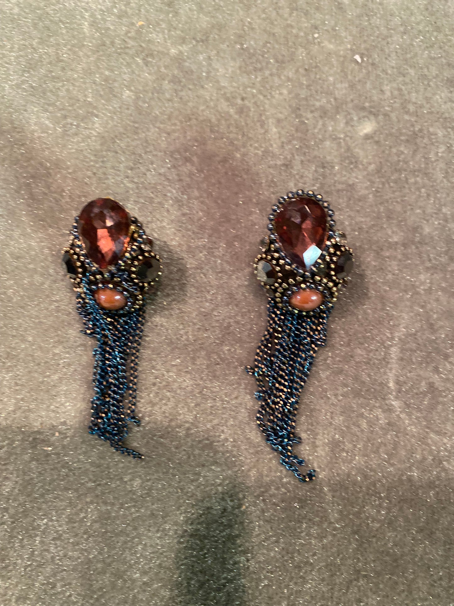 ANTHROPOLOGIE Stone and Bead Drop Earrings