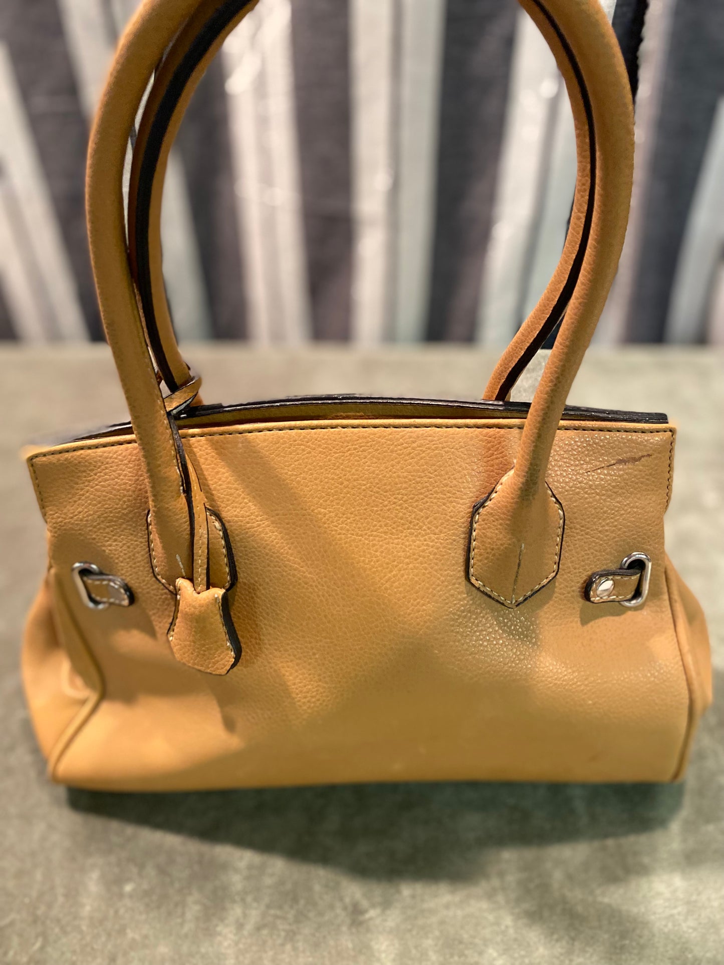 Designer Inspired Leather Double Handle Bag