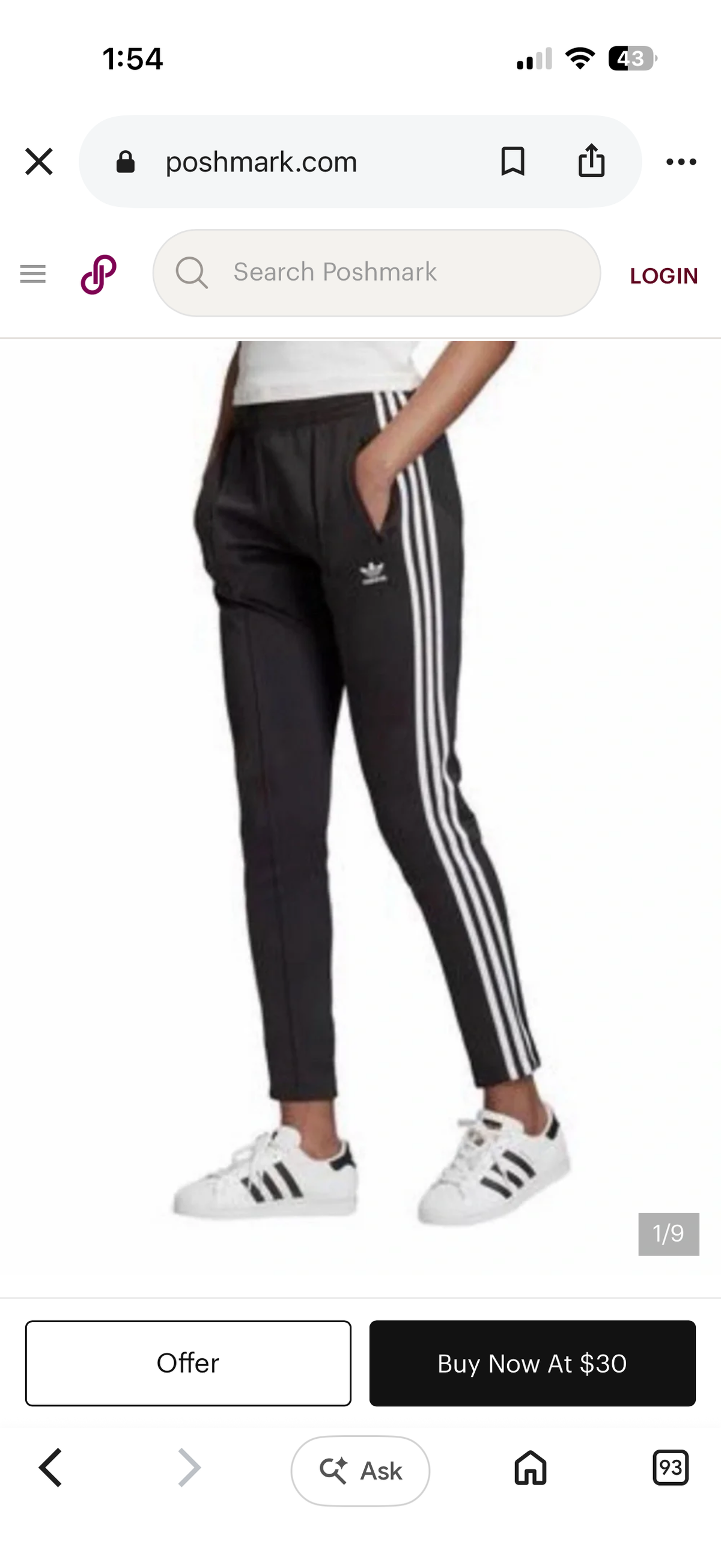 ADIDAS Zip Ankle Tailor Fit Pants Size S