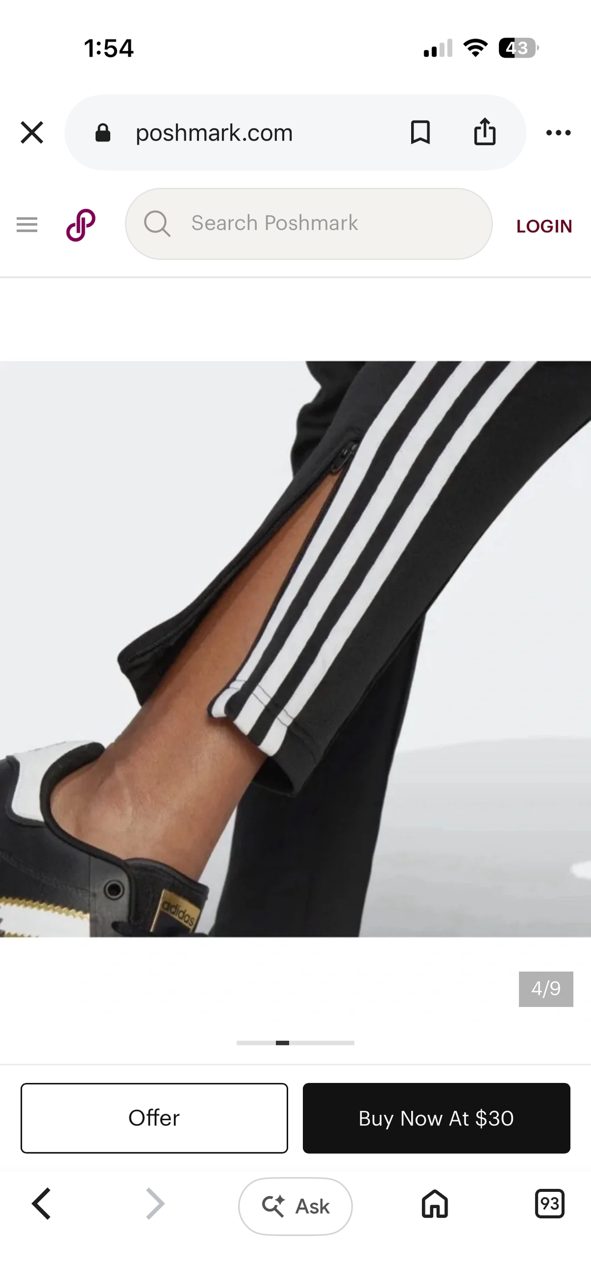 ADIDAS Zip Ankle Tailor Fit Pants Size S