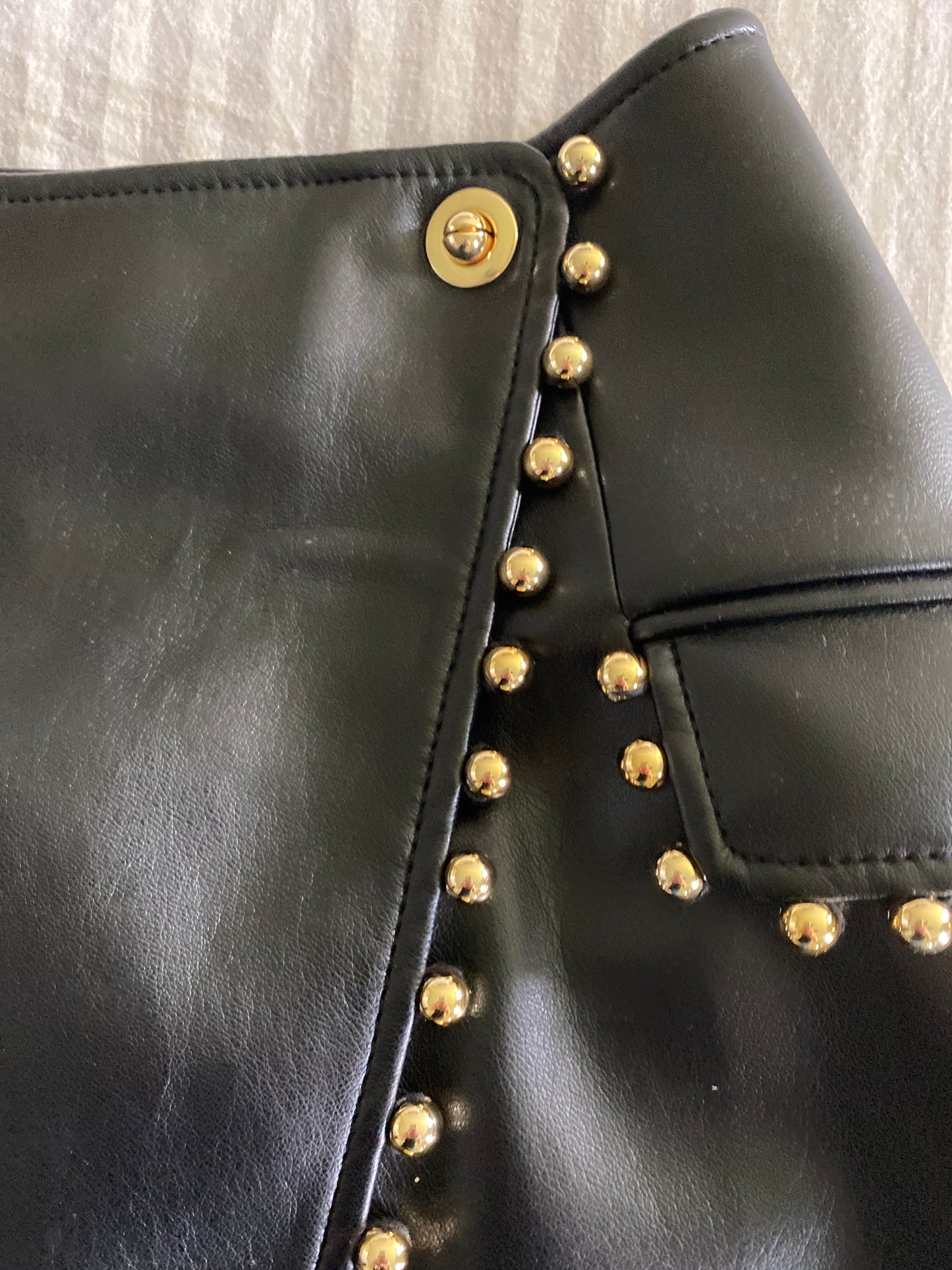 JONATHON SIMKAI The Clayton Vegan Leather Mini Skirt *Size L
