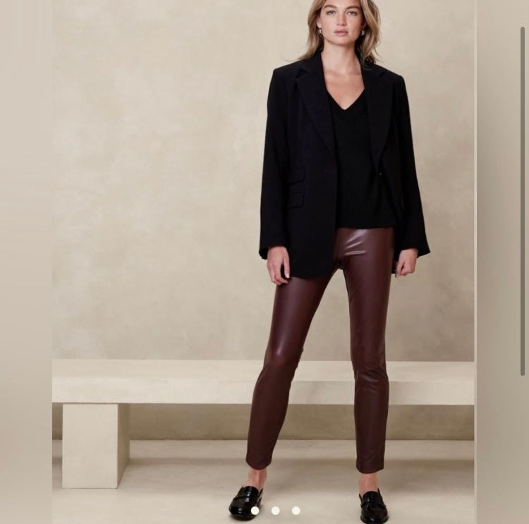 BANANA REPUBLIC Vegan Leather Pants *Size L Retail $80