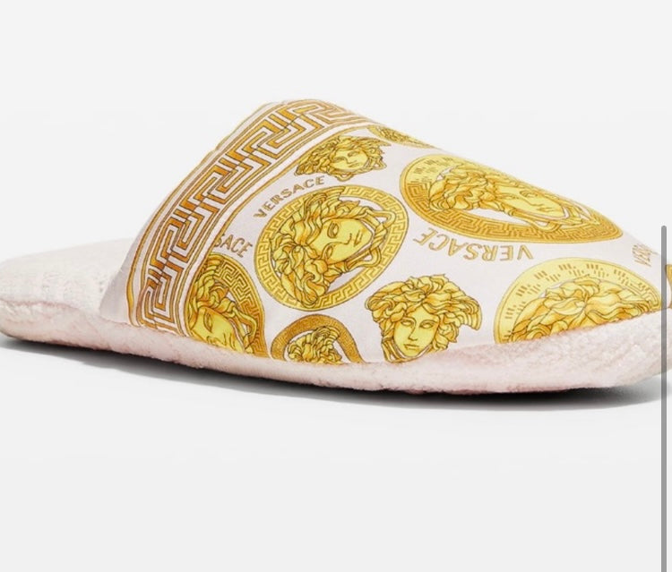 VERSACE Satin Plush Slippers *Size 6,7,8